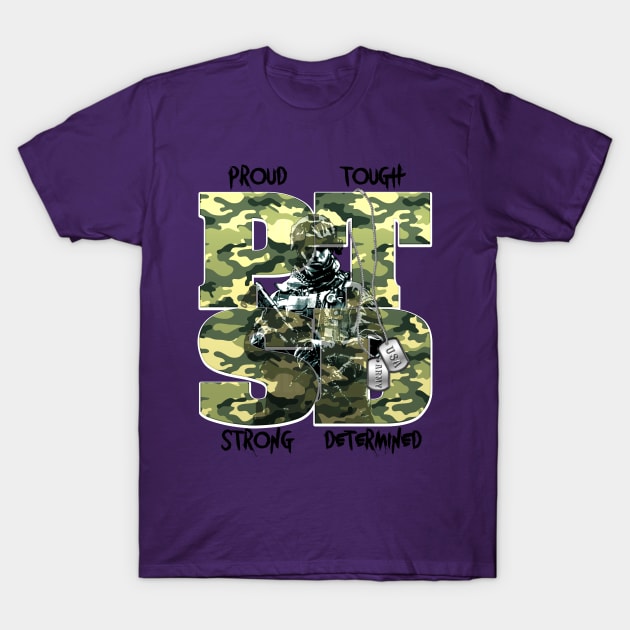 PTSD Soldier Camo L T-Shirt by Ratherkool